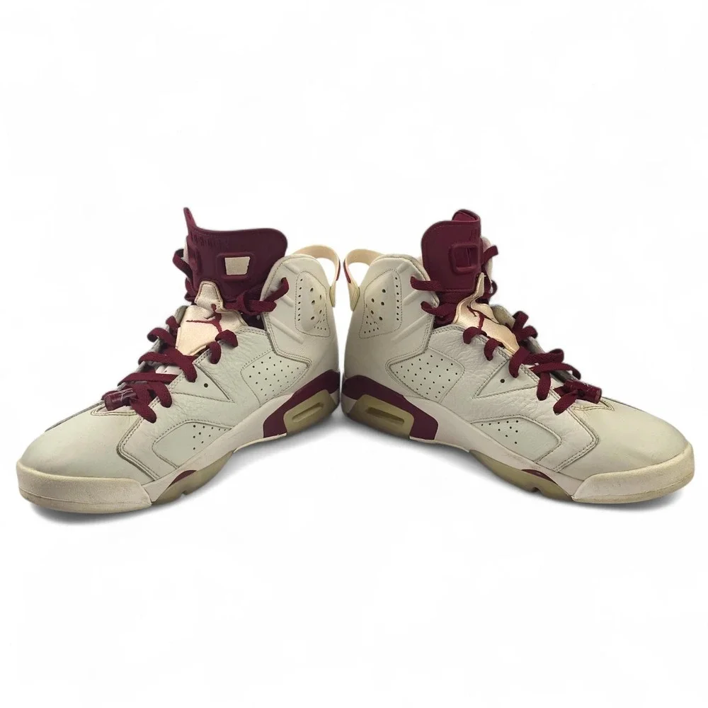 Nike Air Jordan 6 Retro Maroon 2015 Off White Burgundy 384664-116 Men Size 11.5